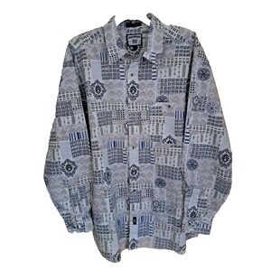 Lee Authentic Clothing All Over Print Long Sleeve Shirt Men's Sz. Lg Geometric